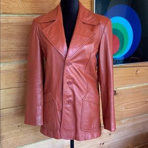 Vintage red leather jacket!